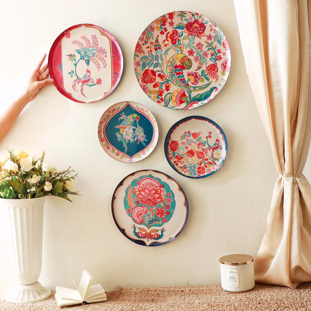 Birds of Paradise Wall Plates- Set of 5
