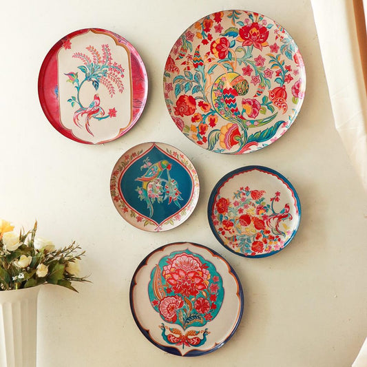 Birds of Paradise Wall Plates- Set of 5