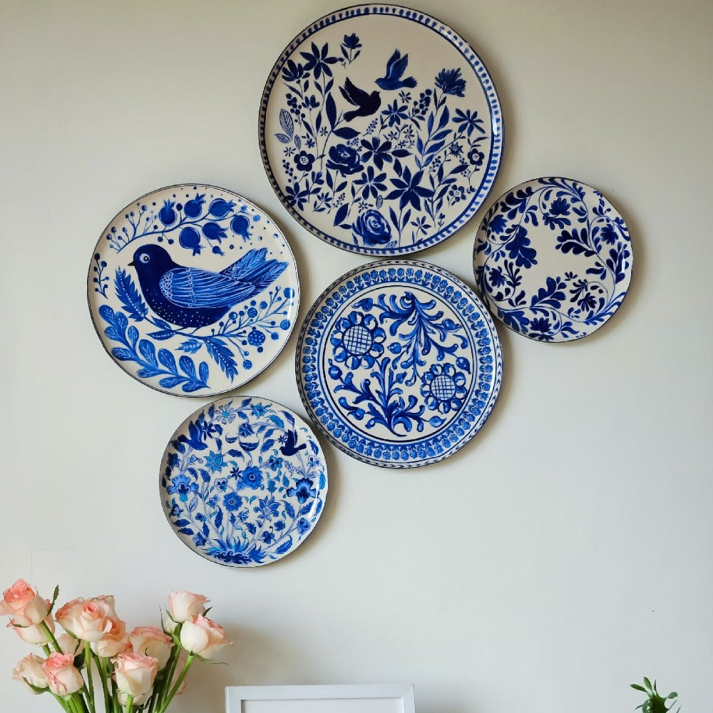 Holland Delft Art Wall Plates- Set of 5