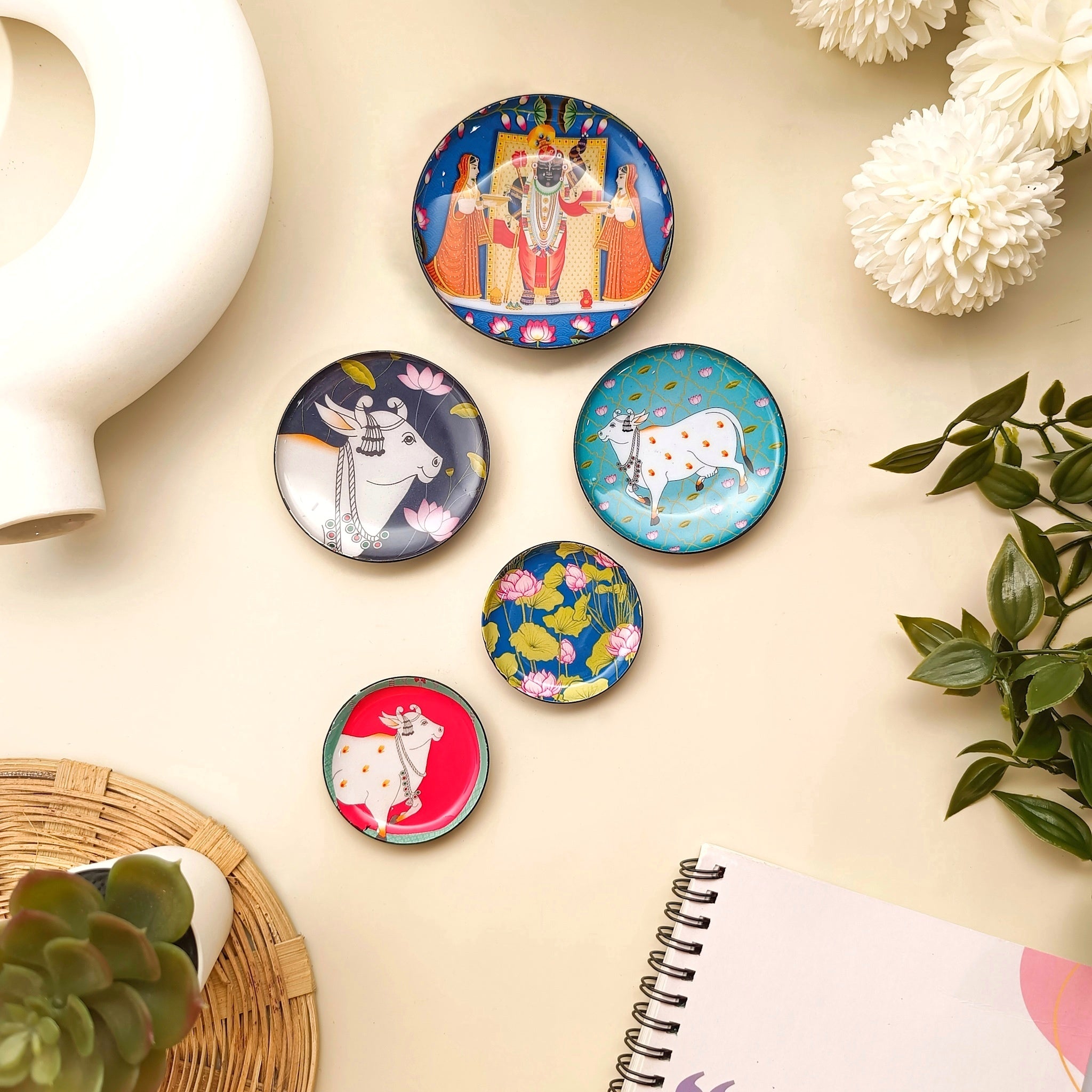 Pichwai Fridge Magnets- Set of 5