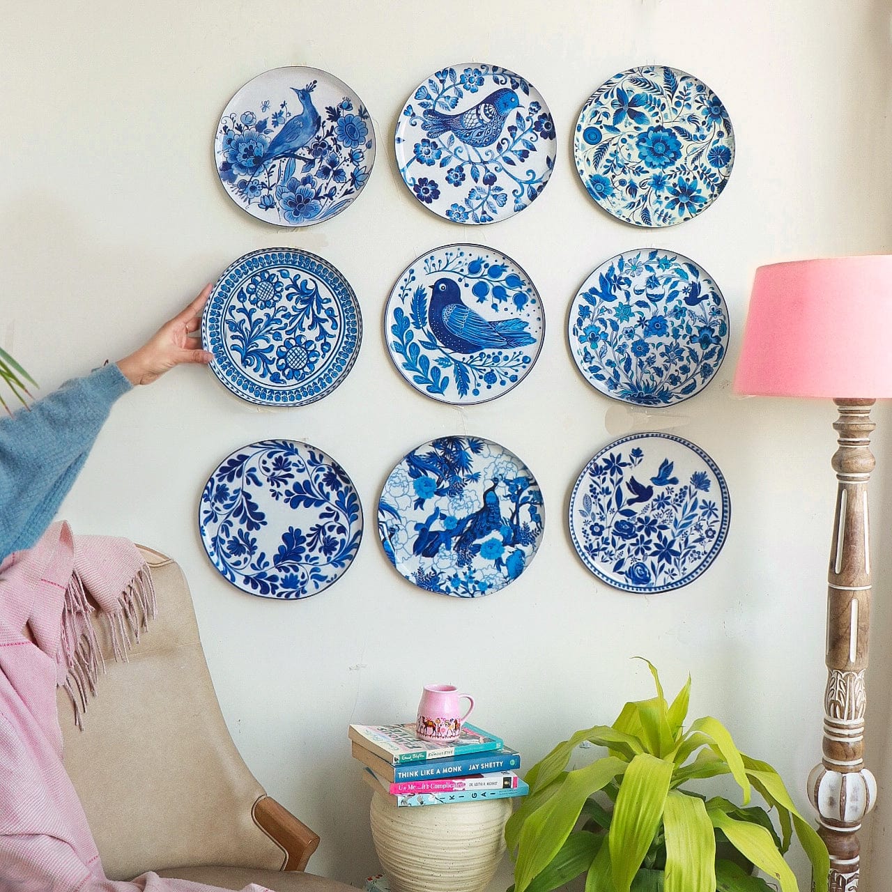 Holland Delft Art Wall Plates- Set of 9