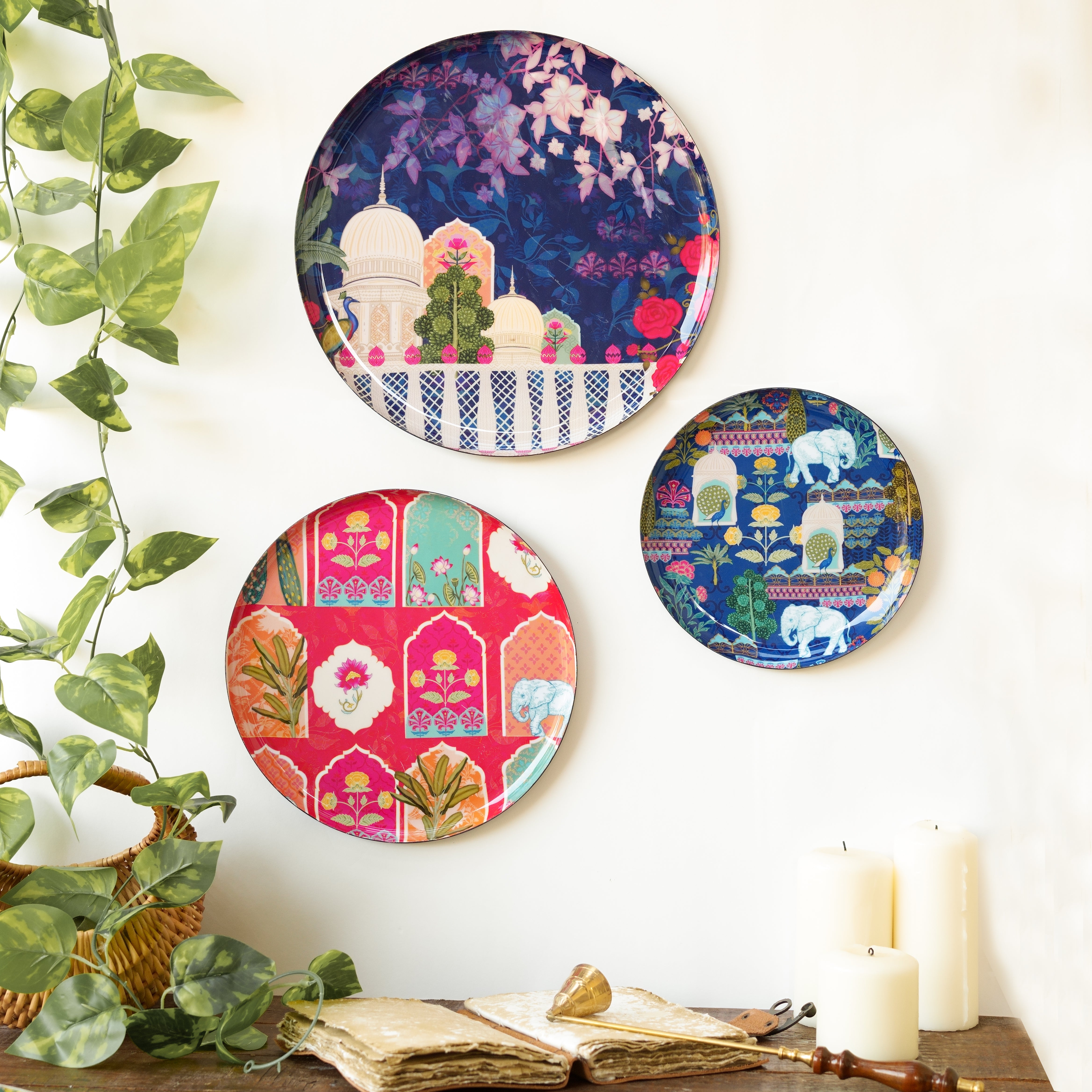 Vintage India Wall Plates - Set of 3