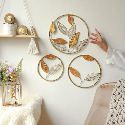 Gold leaf Wall Art- set of 3