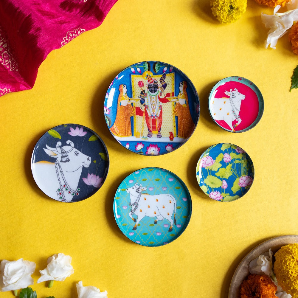 Pichwai Fridge Magnets- Set of 5