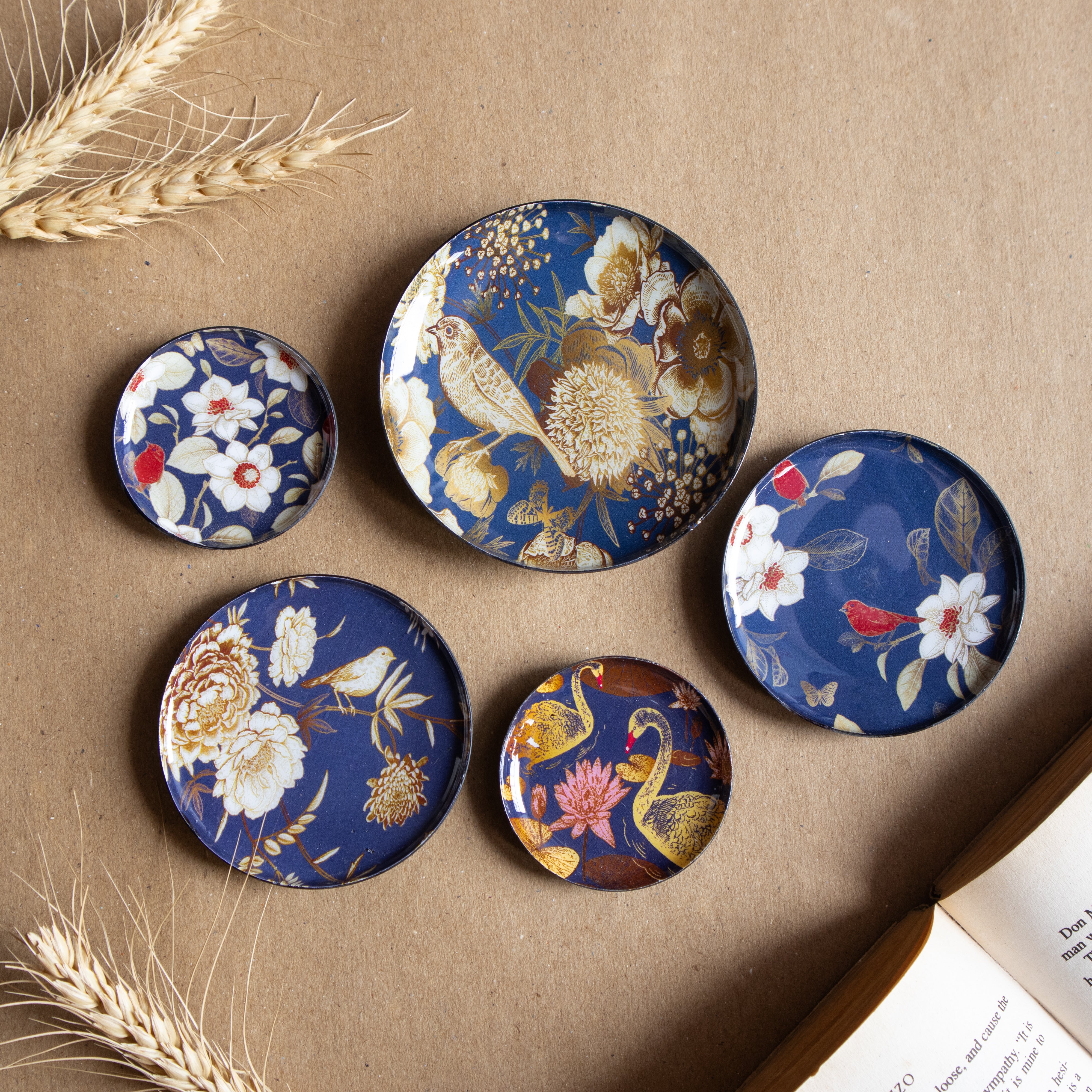 Oriental Blooms Fridge Magnets- Set of 5