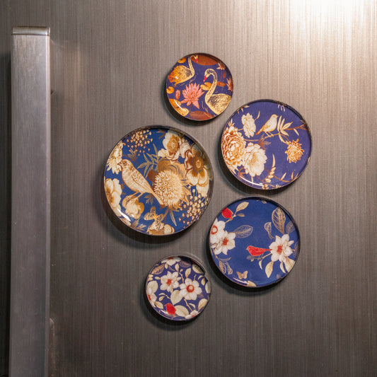 Oriental Blooms Fridge Magnets- Set of 5