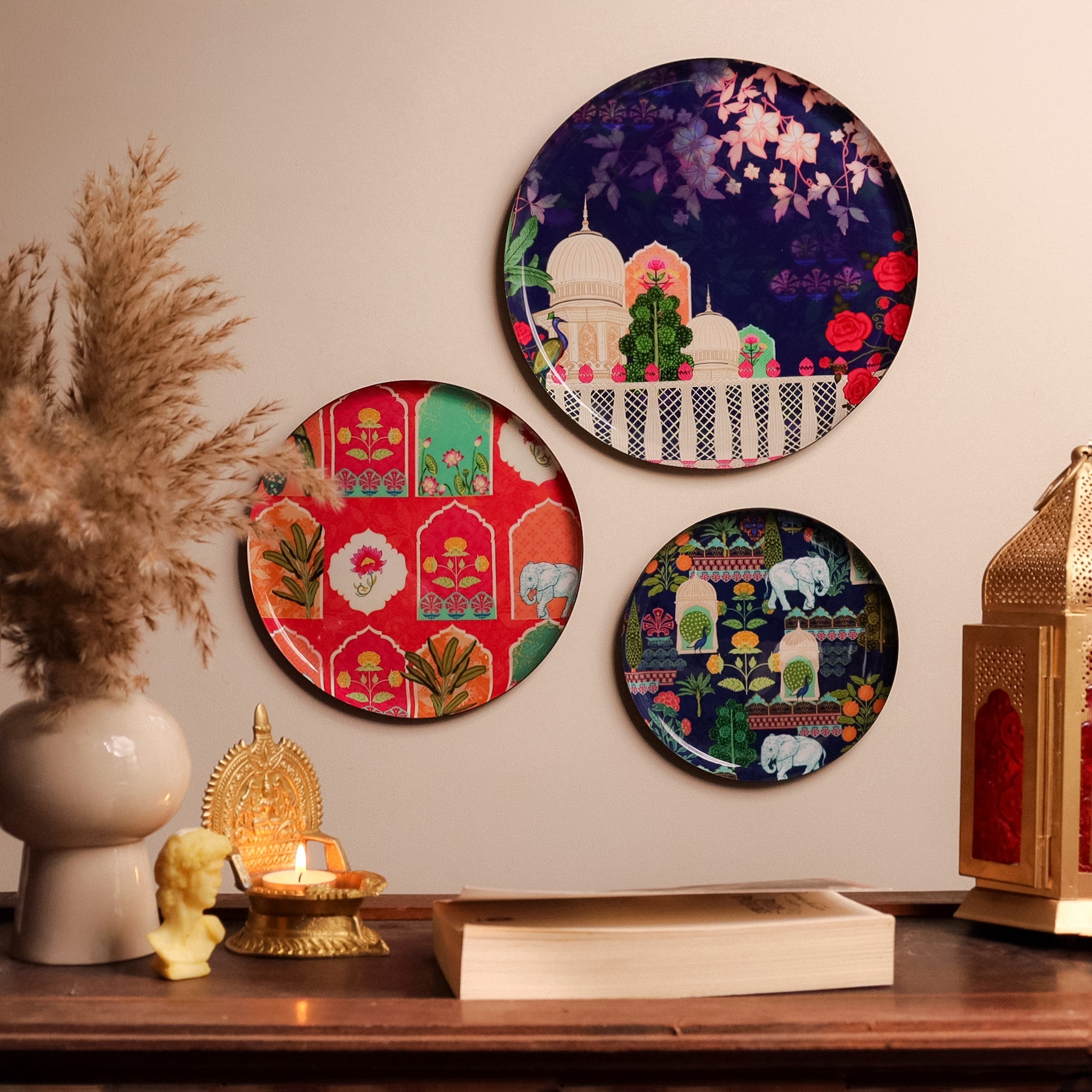 Vintage India Wall Plates - Set of 3