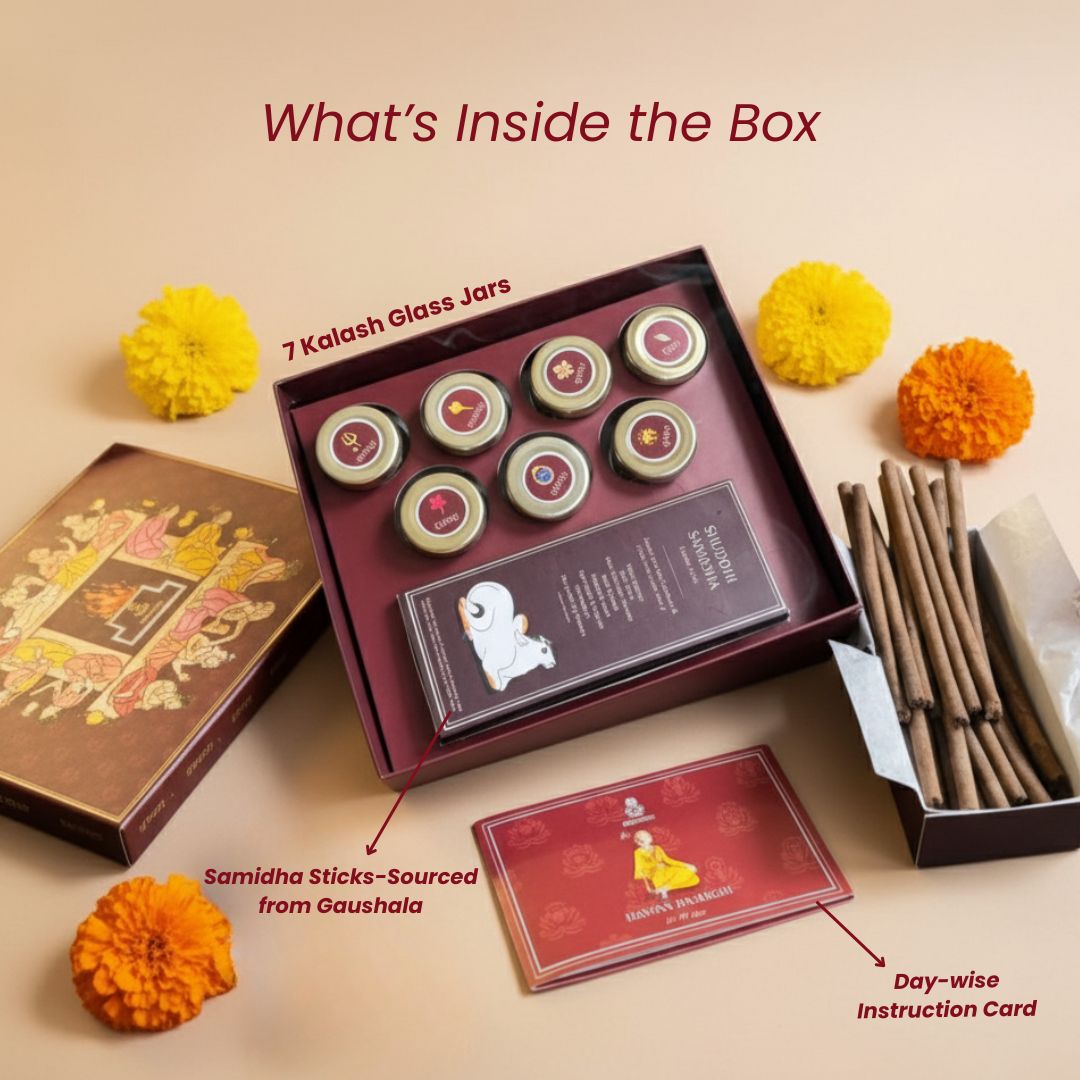 Hawan Samagri Monthly Ritual Box – 7 Days of Devotion & Divine Energy (20 gm each)