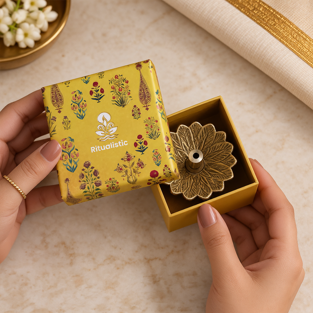Brass Padma Jyoti Diya comes in a Gift Box