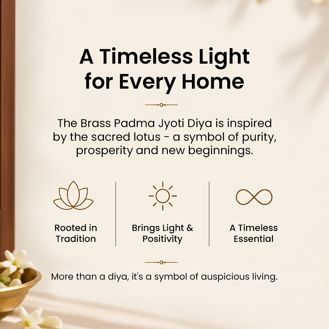 Brass Padma Jyoti Diya-Set of 2 in a Gift Box