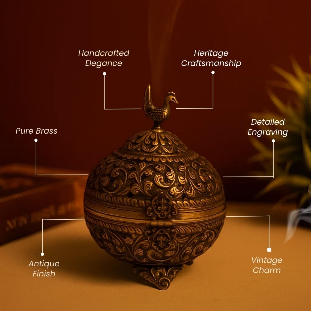 Heritage Kalash Brass Dhuna Dhoopdani Loban