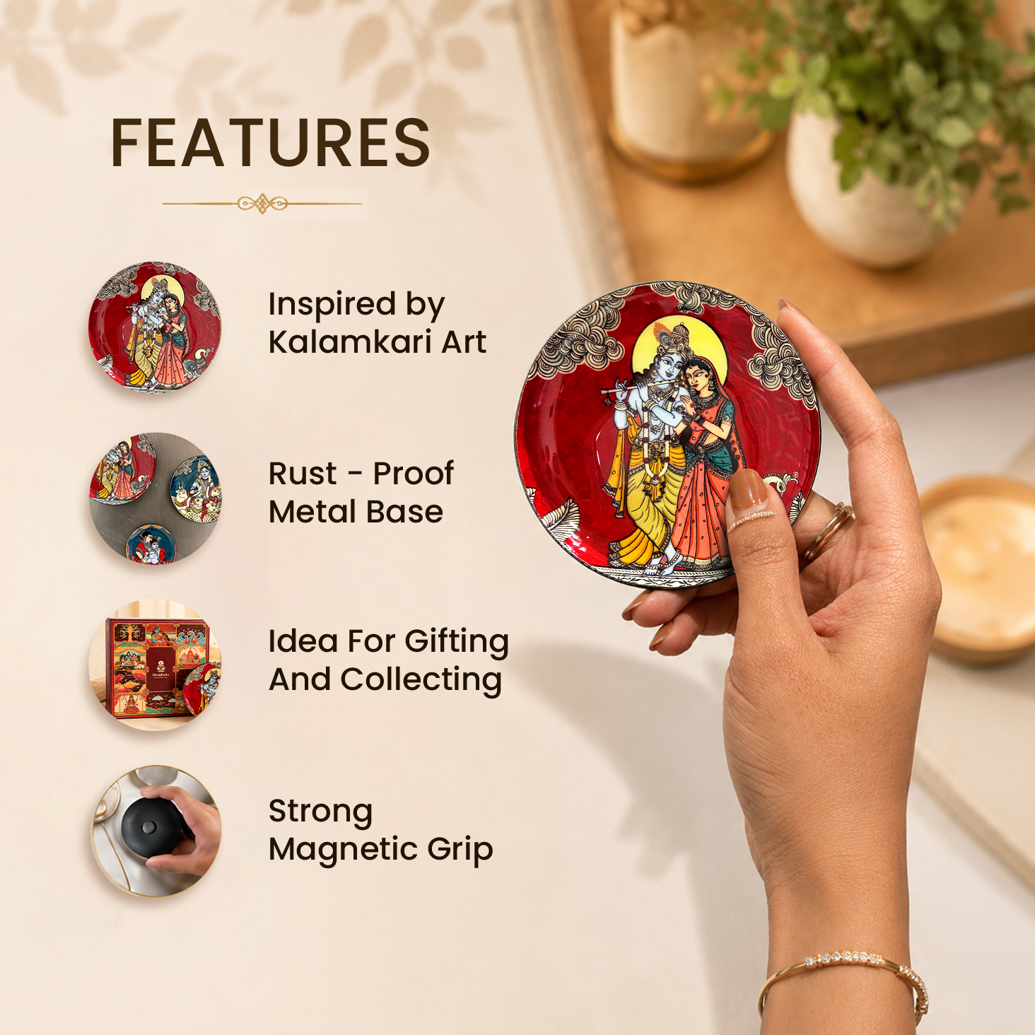 Krishna Kathayein – Set of 3 Divine Fridge Magnets