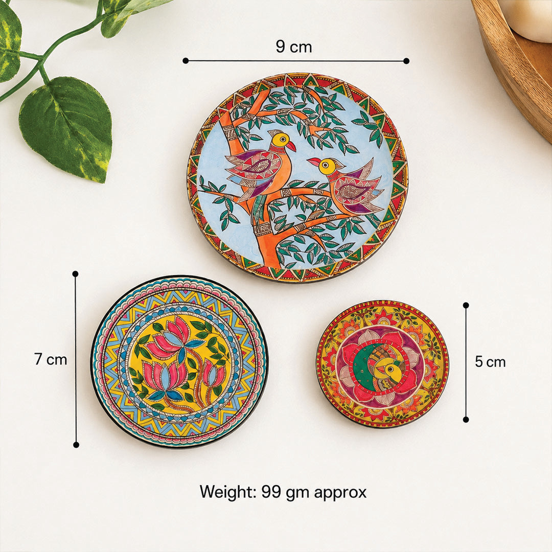 Madhubani Fridge Magnet Set of 3 comes in a Gift Box