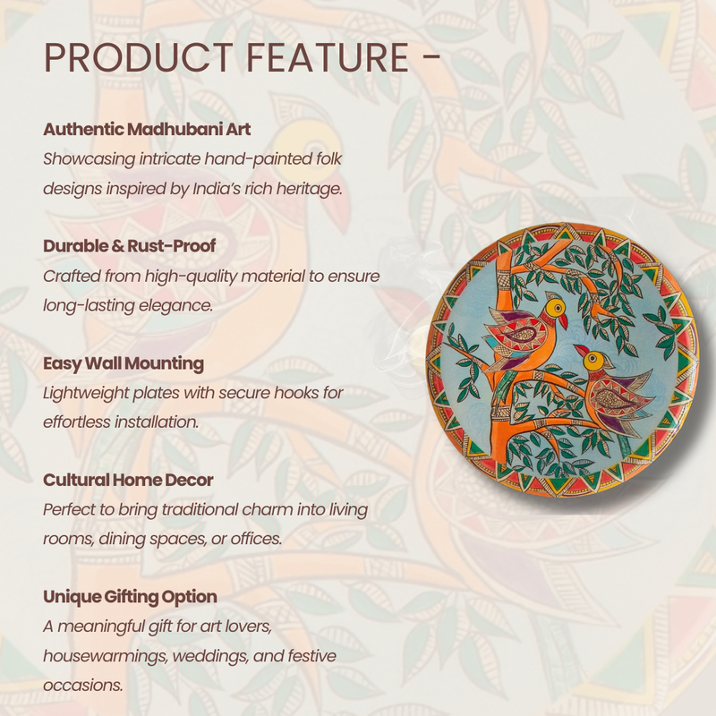 Madhubani Wall Plates- Set of 5