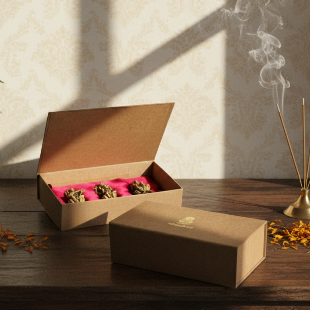 Ganesha, Lakshmi & Saraswati-Trimurti Brass Idol Set of 3