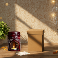 Neerja Maroon Hand Carved Lotus Soapstone Burner Diffuser