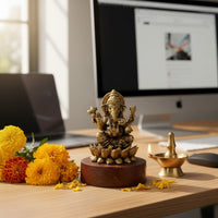 Padmasan Ganapati-Brass Cardashboard Idol
