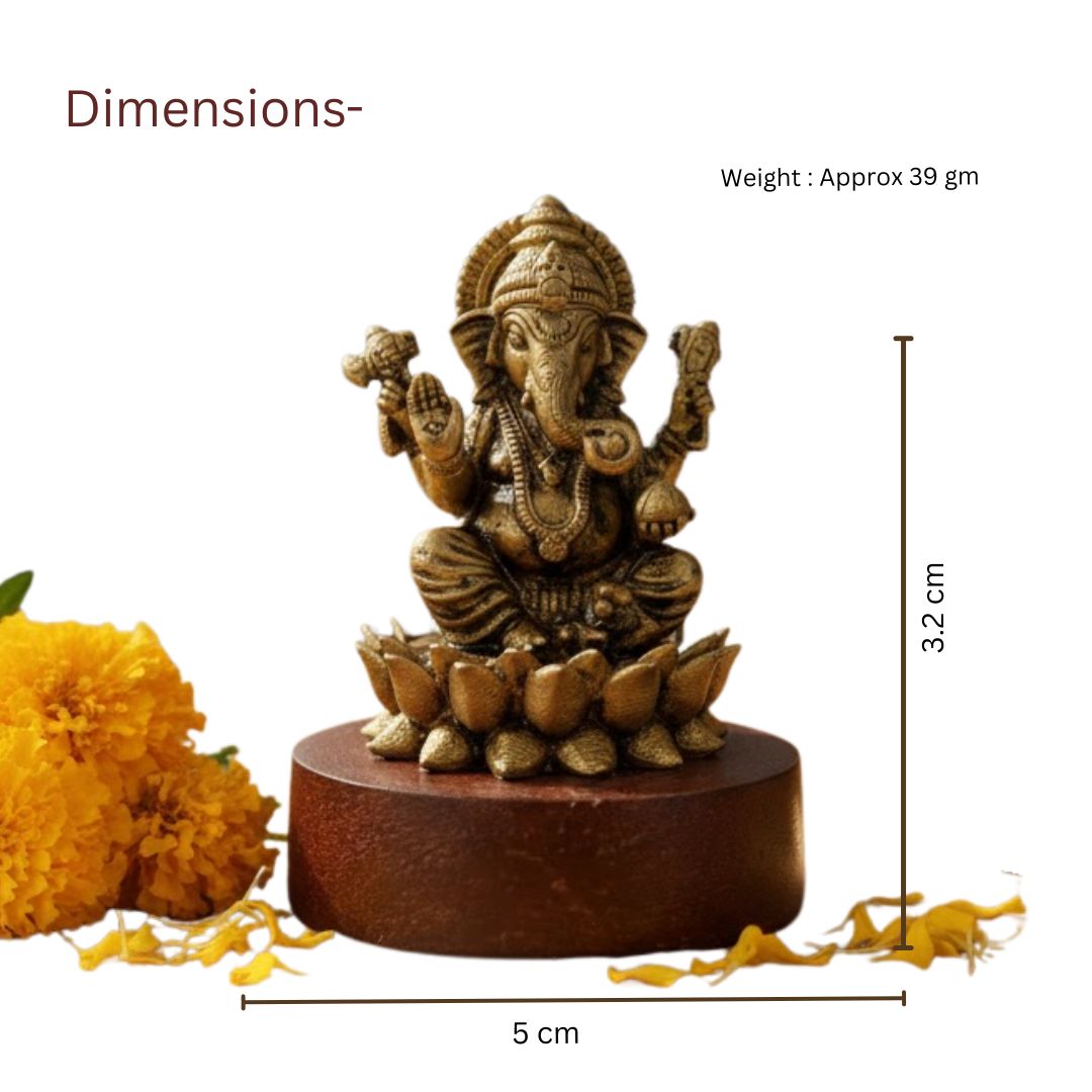 Padmasan Ganapati-Brass Cardashboard Idol
