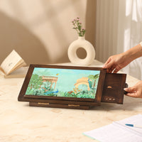Premium Wooden Laptop Stand with Mobile Phone Tray
