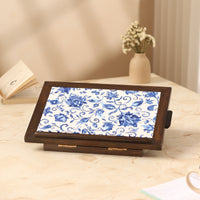 Premium Wooden Laptop Stand with Mobile Phone Tray