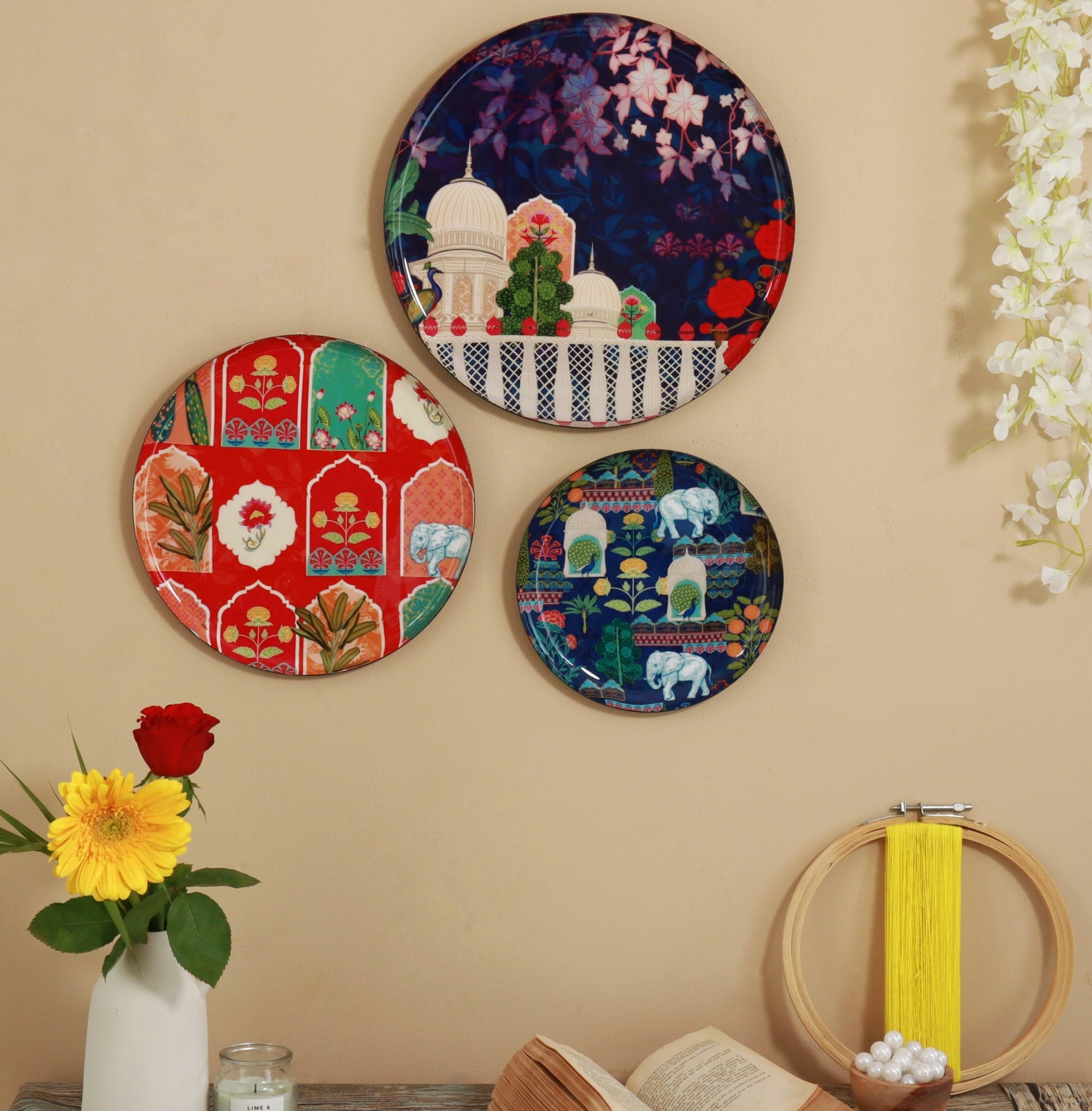 Vintage India Wall Plates - Set of 3