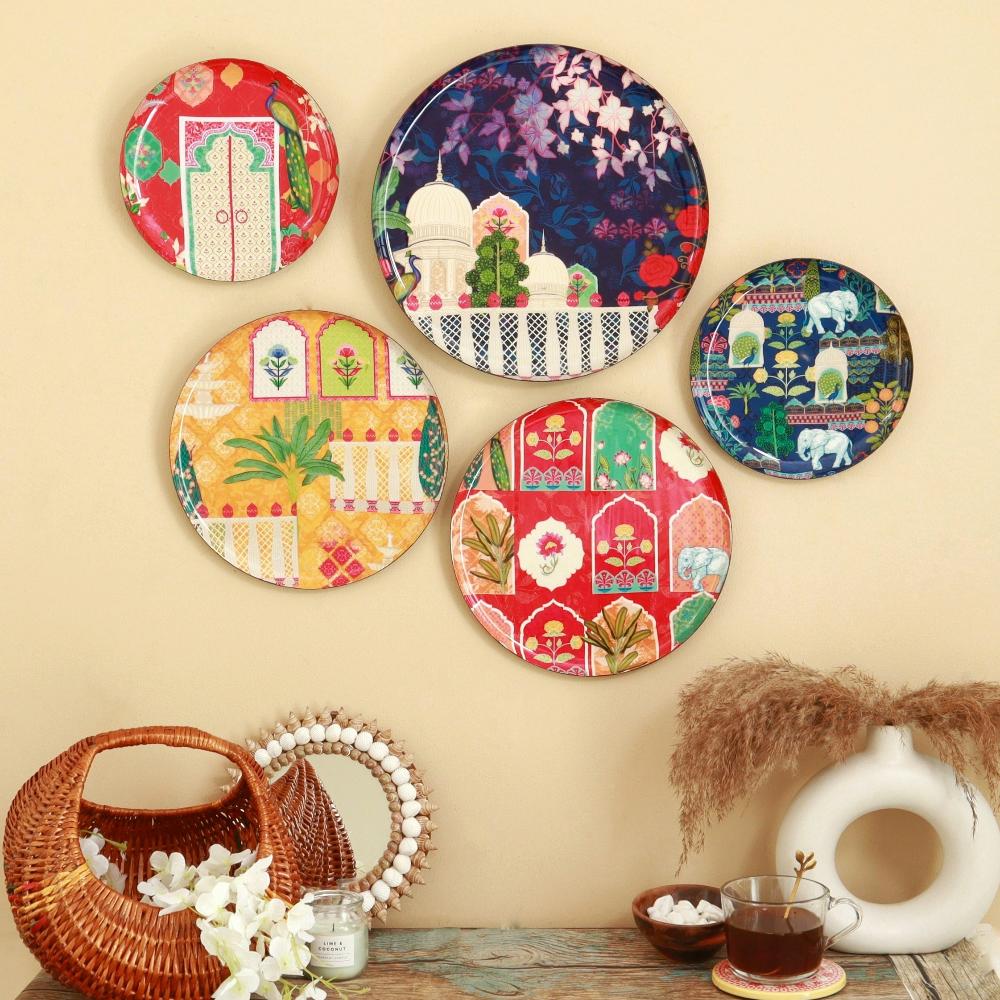 Vintage India Wall Plates - Set of 5