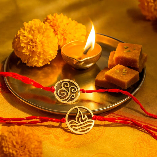 Brass Rakhi Collection Nature Inspired-Rooted in Love – Set of 2