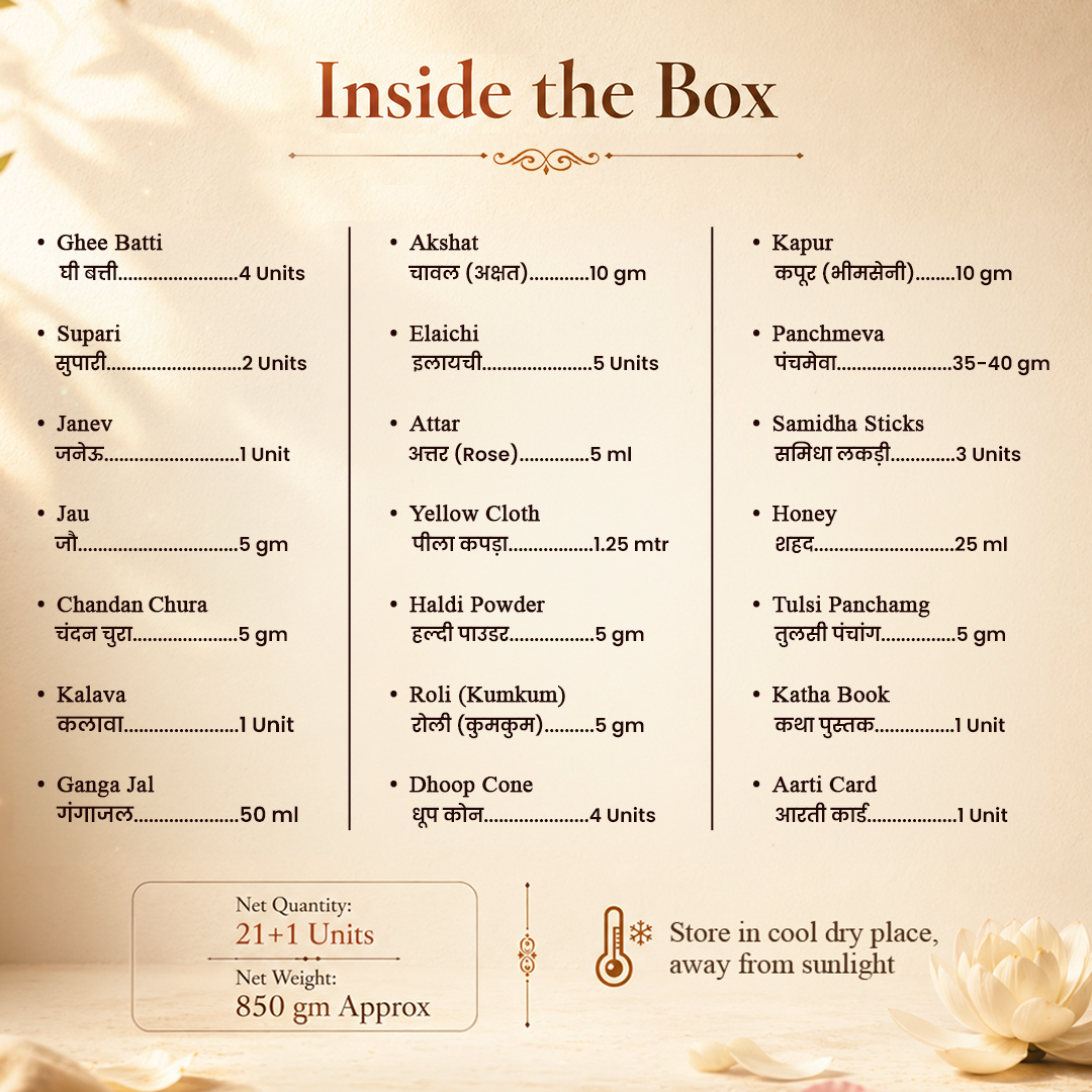 21 in 1 Satyanarayan Puja Monthly Samagri Box
