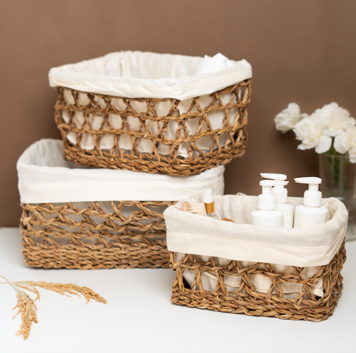 Seagrass Rectangle Basket - Set of 3