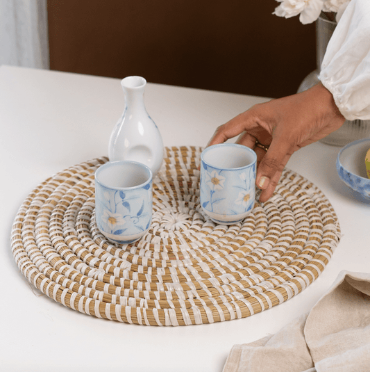 River Grass Round Table Mat - Set of 6