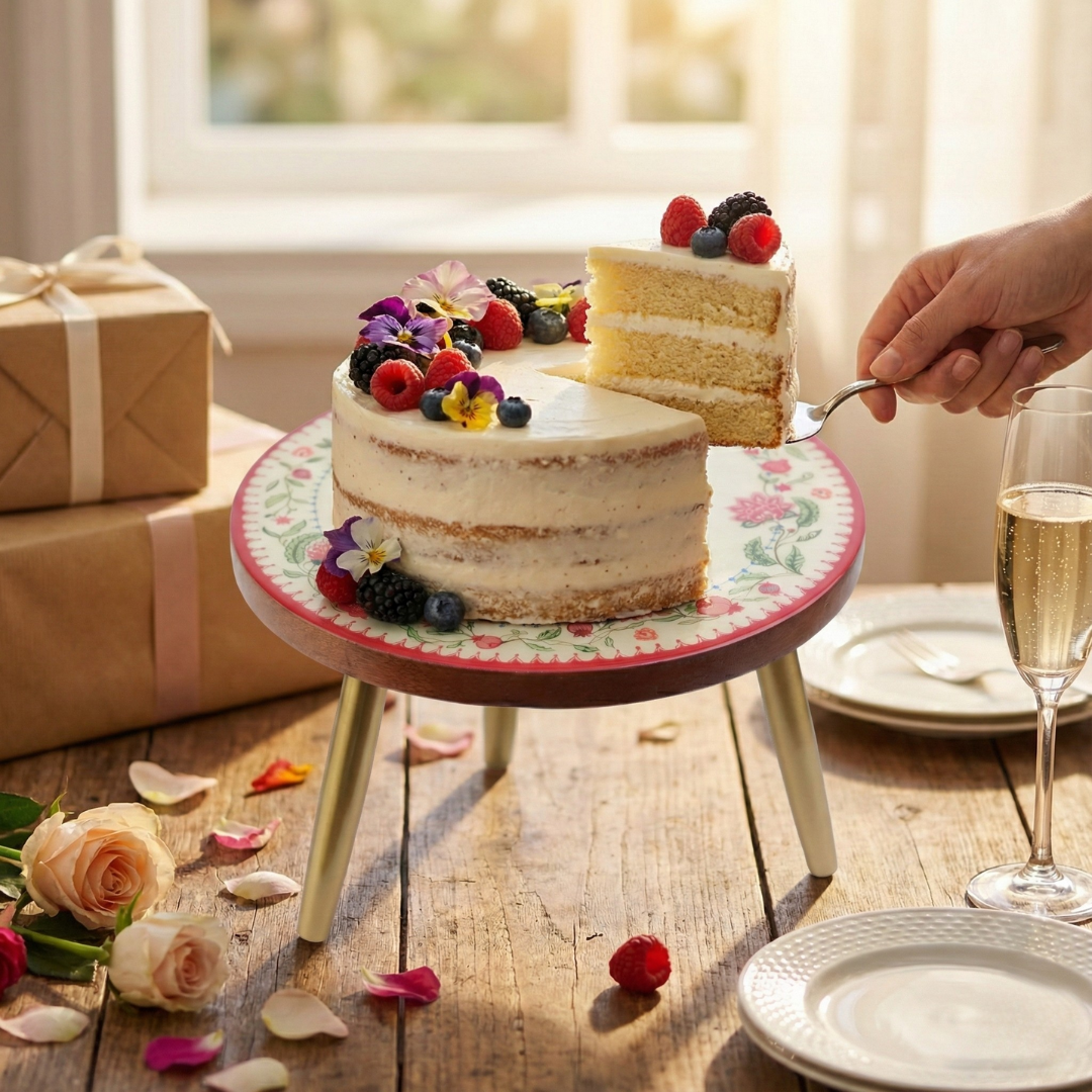 Anar-Pushp Collapsible Wooden Cake Stand