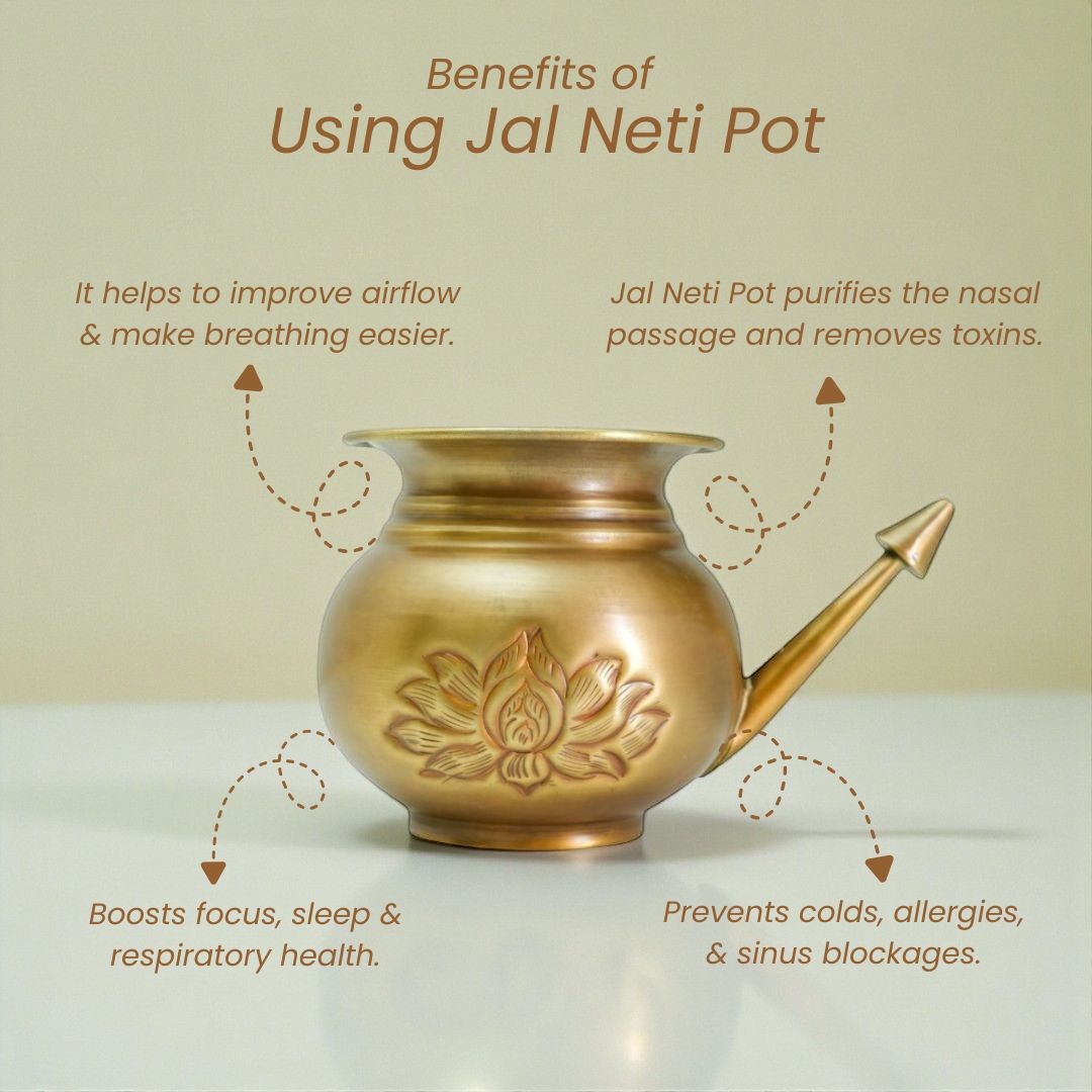 Brass-Lotus Jal Neti Pot