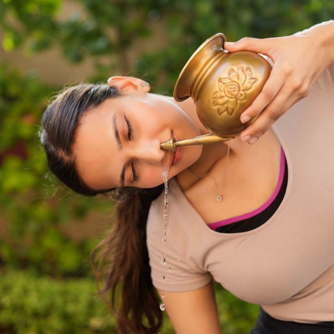 Brass-Lotus Jal Neti Pot