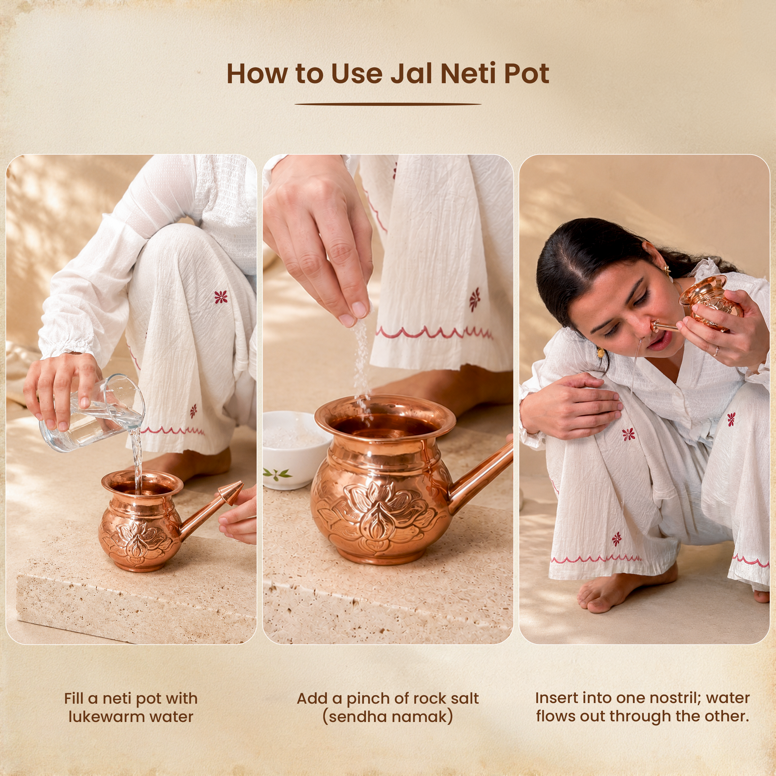 Daily Copper Wellness Gift Box – 4 in 1 (1 Jal Neti Pot + 2 Tongue Cleaners + 1 Pair of Eye Wash Cups + 1 Copper Charging Capsule)