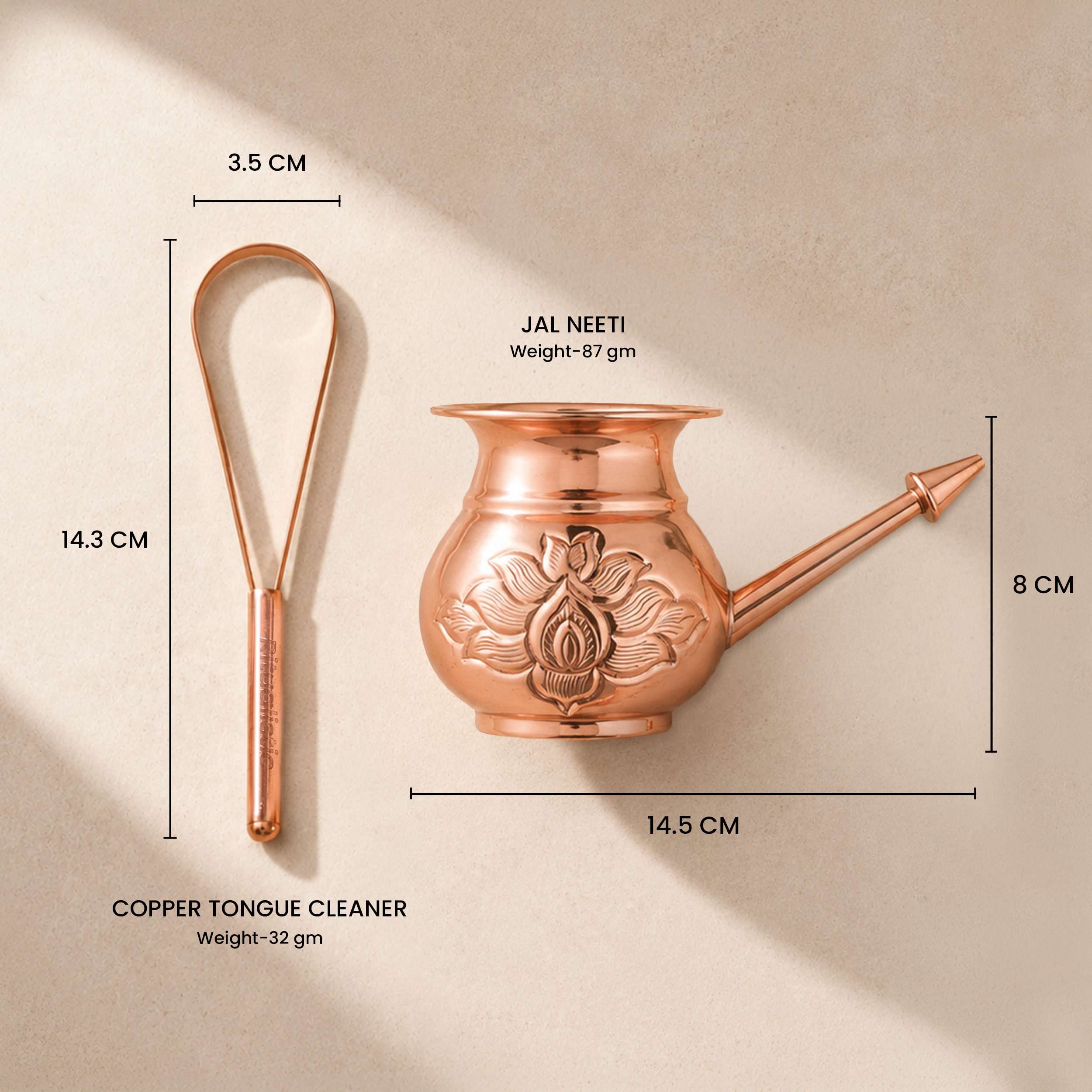 Morning Copper Cleanse Gift Box – 2 in 1 (1 Jal Neti Pot + 1 Tongue Cleaner)