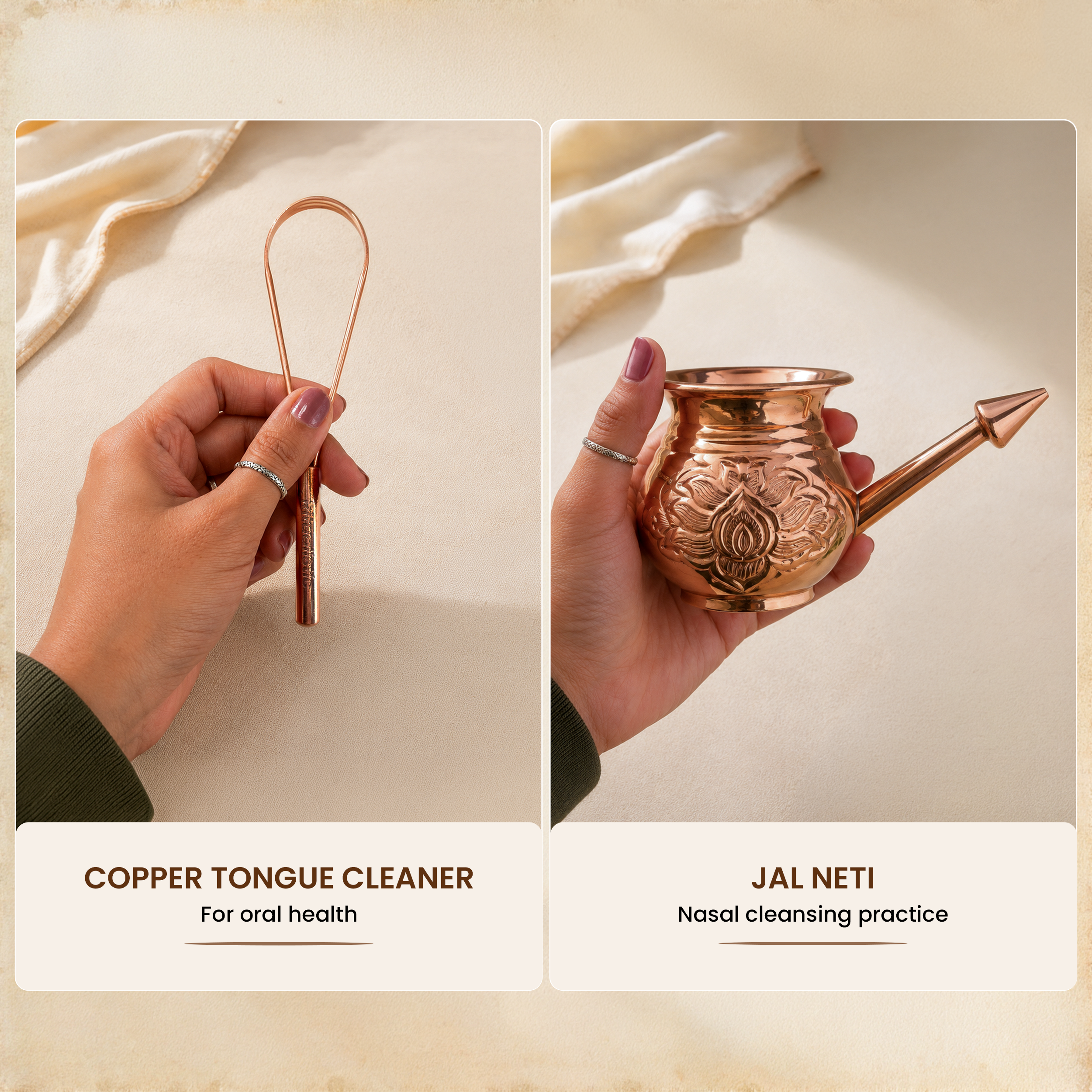 Morning Copper Cleanse Gift Box – 2 in 1 (1 Jal Neti Pot + 1 Tongue Cleaner)