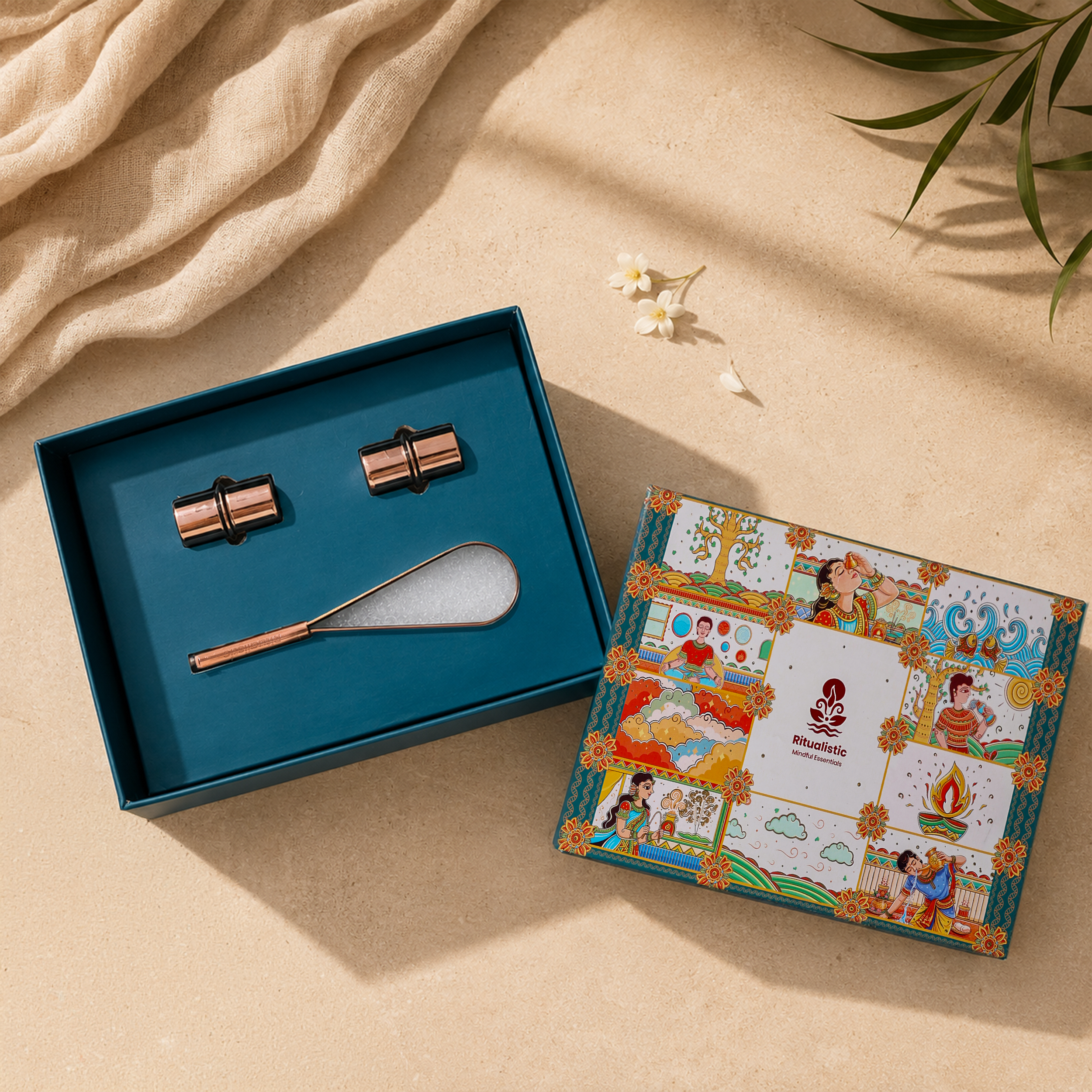 Daily Copper Wellness Duo Gift Box – 2 in 1 (1 Copper Charging Capsule + 1 Tongue Cleaner)