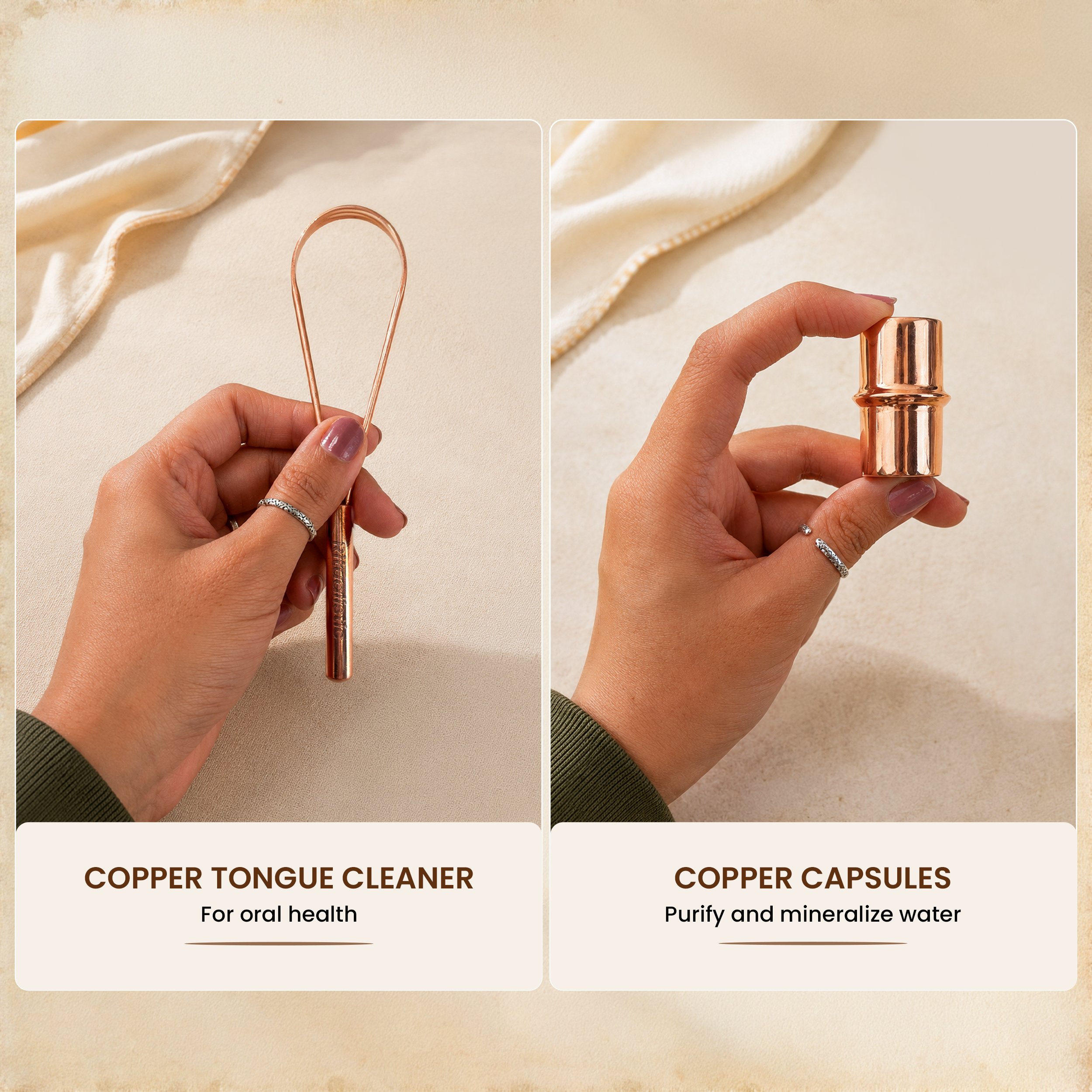 Daily Copper Wellness Duo Gift Box – 2 in 1 (1 Copper Charging Capsule + 1 Tongue Cleaner)