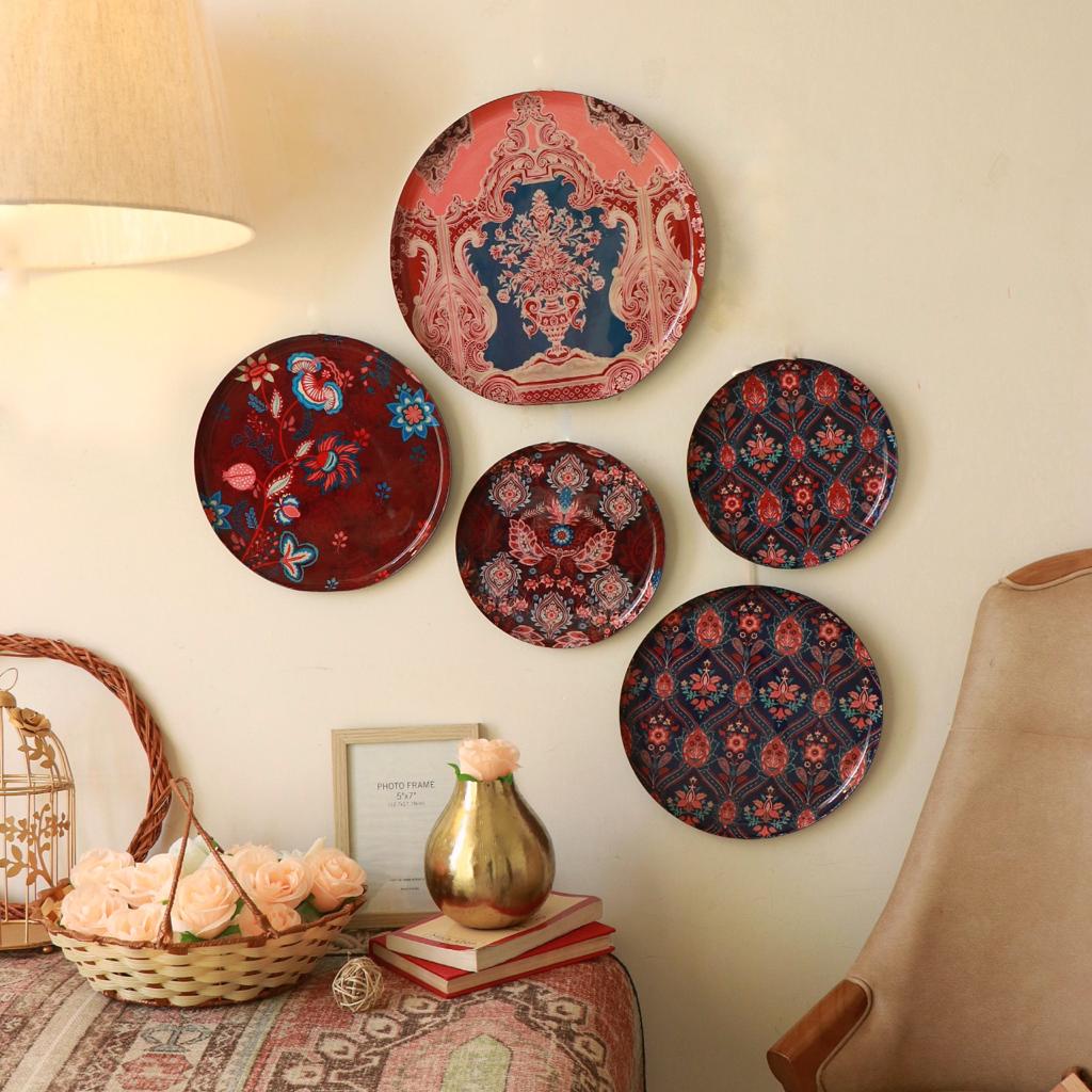 Victorian Wall Plates- Set of 5
