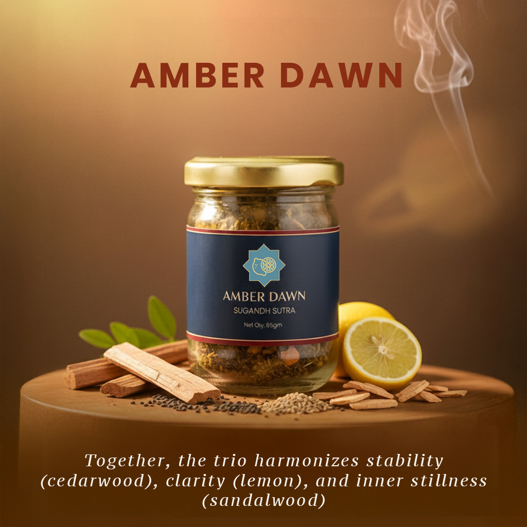 Sugandh Sutra Home Fragrance Bakhoor- Amber Dawn for Stress Relief 65gm