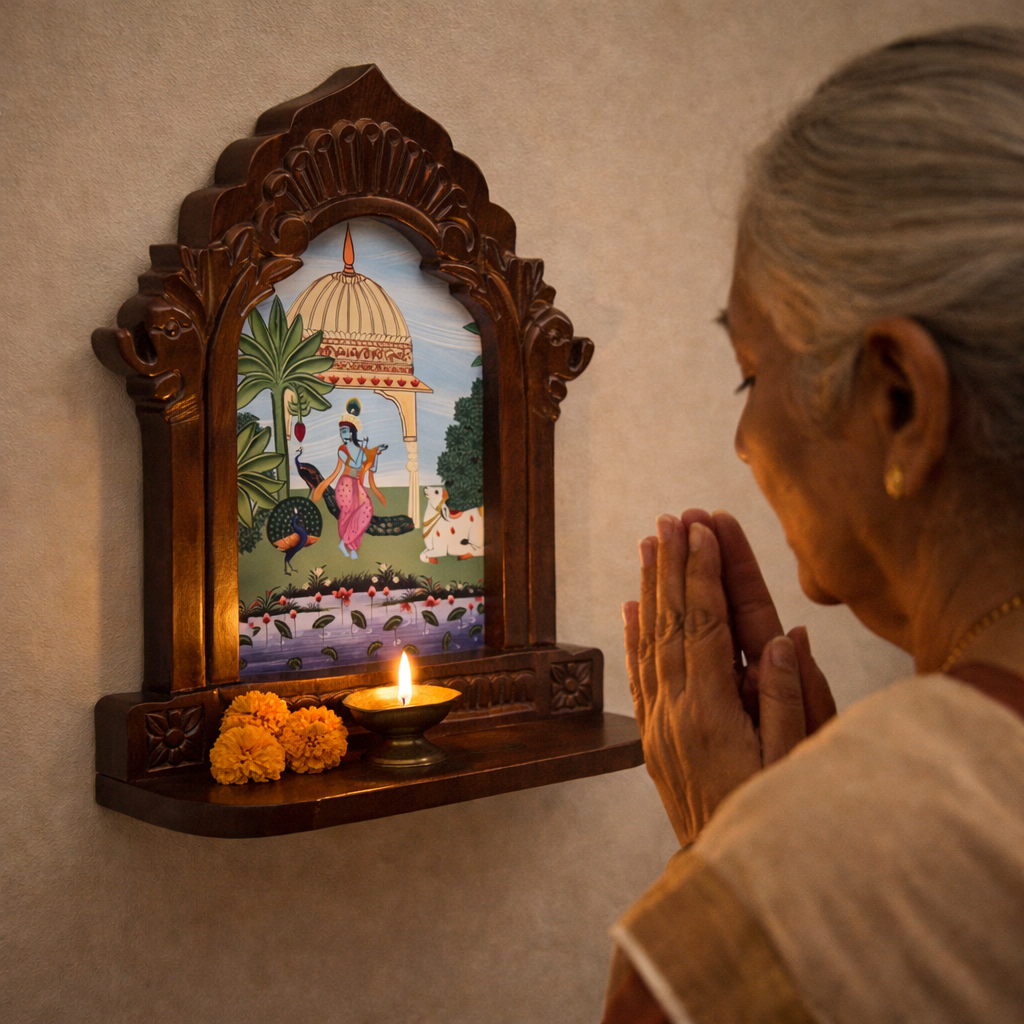 Bhakti Wall Mounted Temple - Lord Krishna