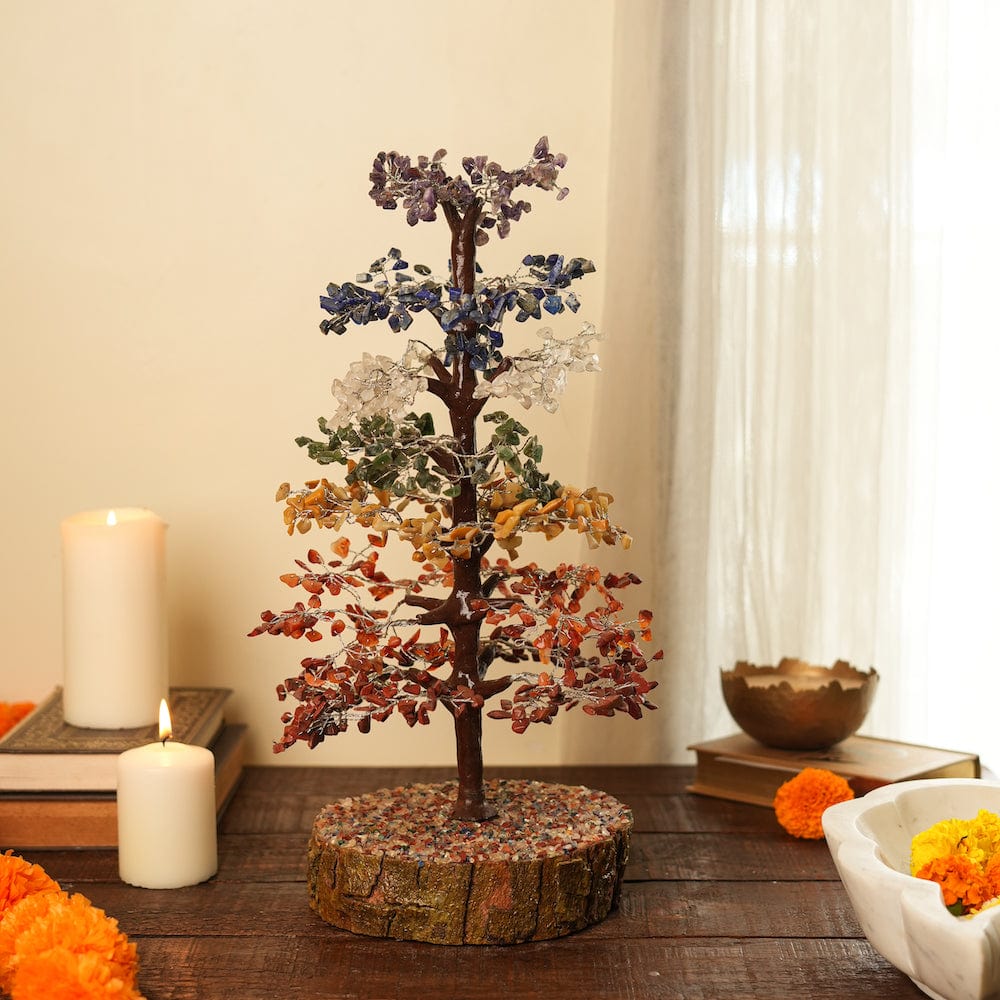 MI Decor 7 Chakra Crystal Gemstone Wishing Tree