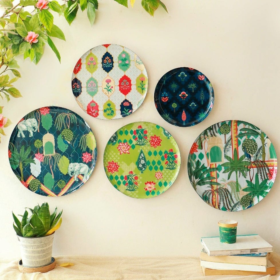 MNL Decorative Plates Jaipur Haveli Wall Plates- Set of 5