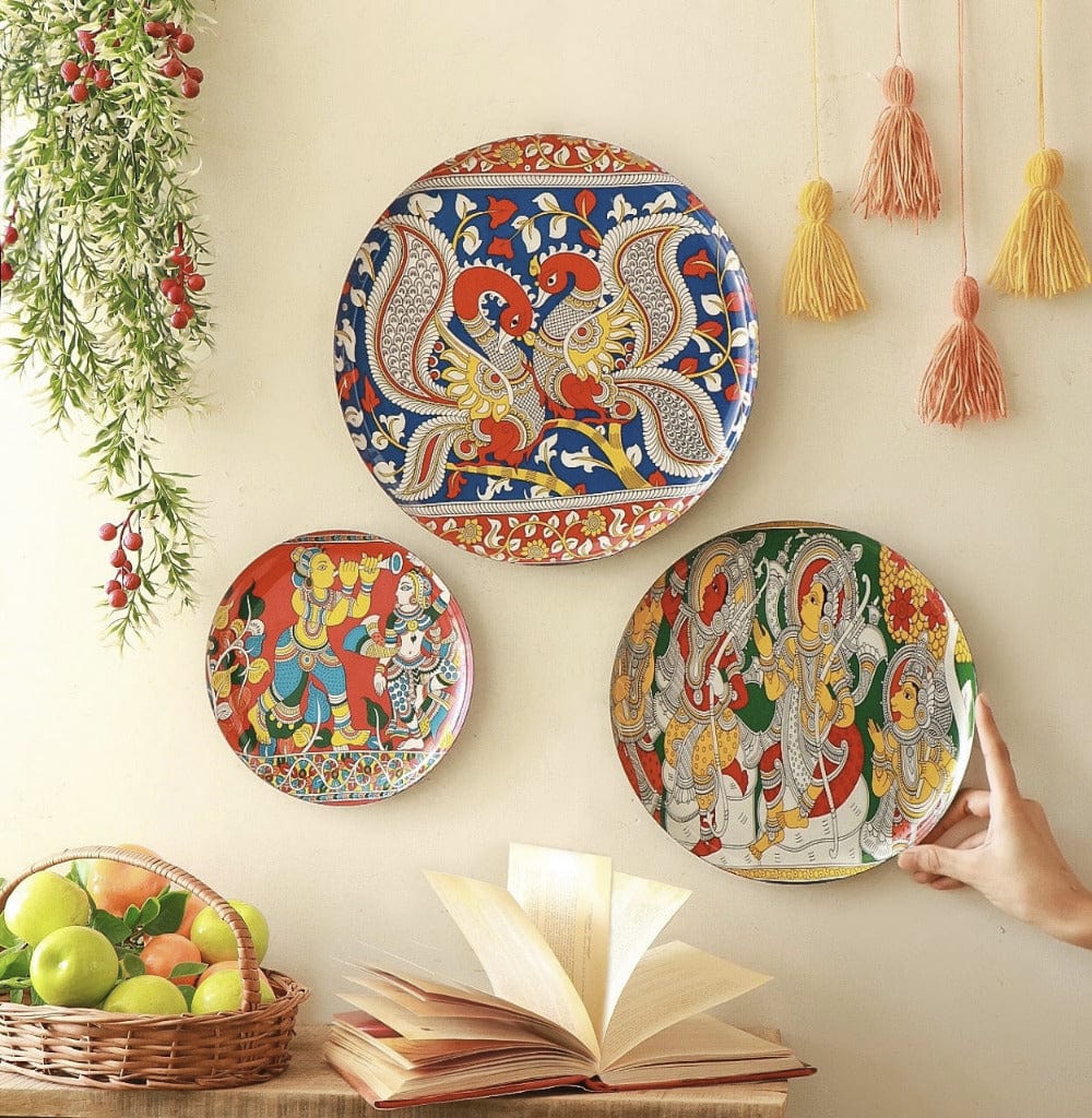 MNL Decorative Plates Kalamkari Wall Plates- Set of 3