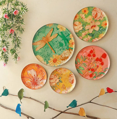 MNL Decorative Plates Pastel Blooms Wall Plates-Set of 5