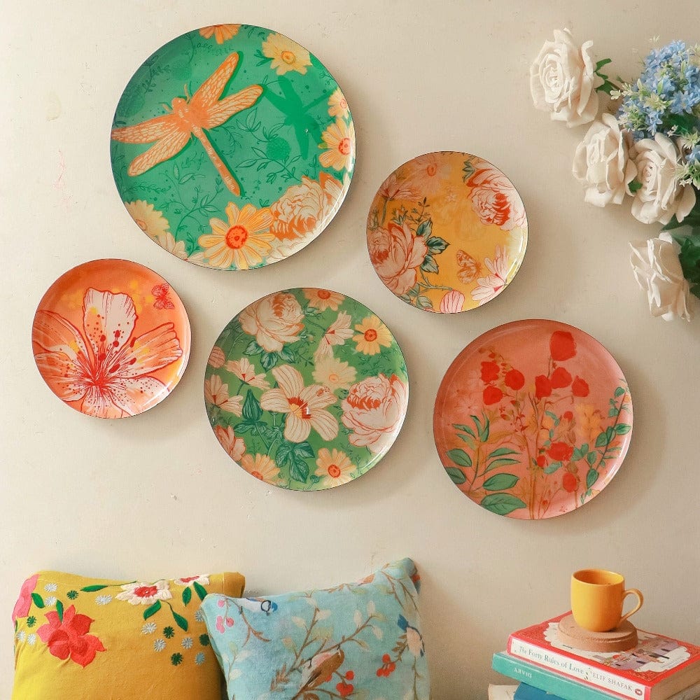 MNL Decorative Plates Pastel Blooms Wall Plates-Set of 5
