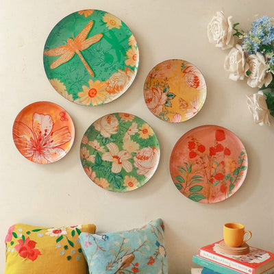 MNL Decorative Plates Pastel Blooms Wall Plates-Set of 5