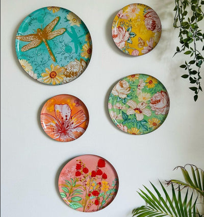 MNL Decorative Plates Pastel Blooms Wall Plates-Set of 5