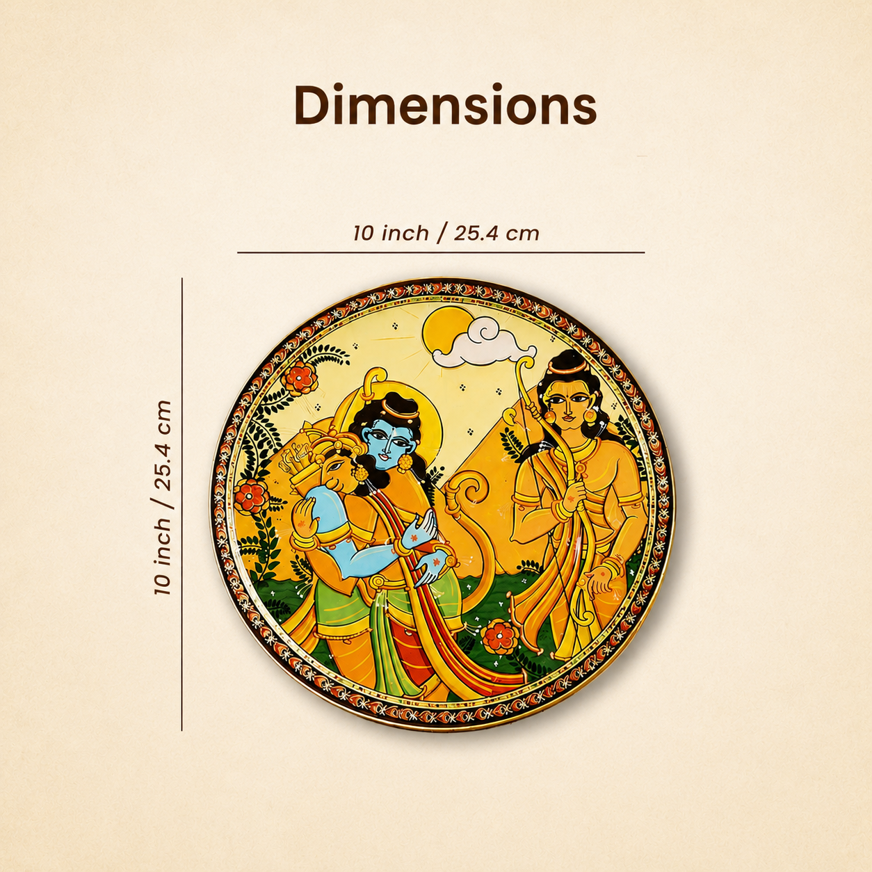 Ramayan Bengal Pattachitra Wall Plates -Set of 9