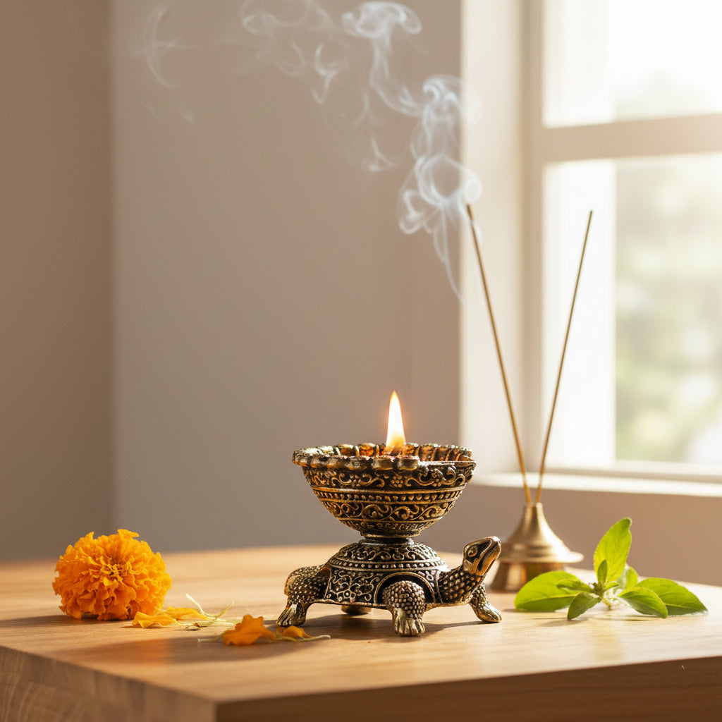 Kurma Avatar Tortoise Jyoti Brass Diya